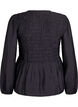 Blus med smock och l&aring;nga &auml;rmar, Svart, Packshot image number 1