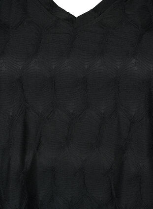 FLASH – Långärmad blus med struktur, Black, Packshot image number 2