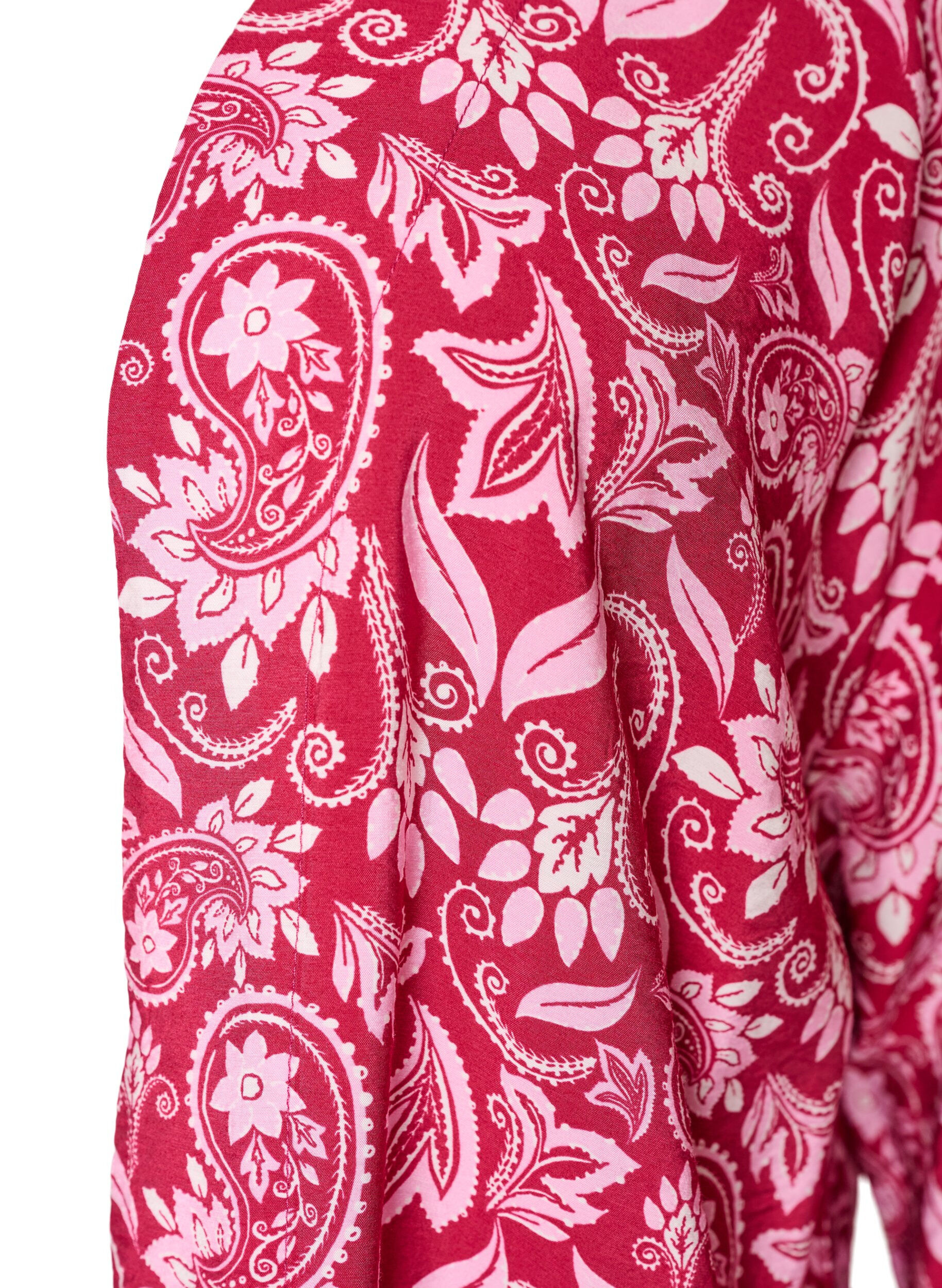 ZizziKort kimono i viskos med 3/4-&auml;rmar, Rosa, Packshot image number 2