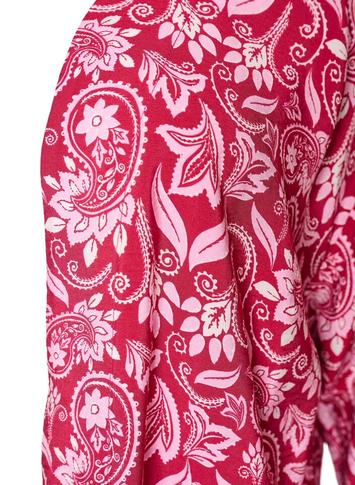 Kort kimono i viskos med 3/4-&auml;rmar, Rosa, Packshot image number 2