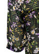 Blus med blommigt m&ouml;nster och v-ringning, Svart, Packshot image number 3