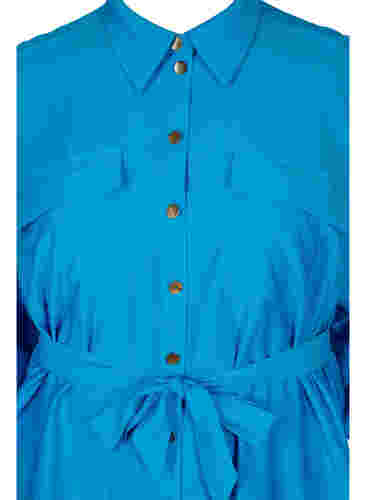 Skjortklänning i viskos med midjebälte, Dresden Blue, Packshot image number 2