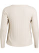 Jerseyblus med fyrkantig halsringning och ribbad textur, Beige, Packshot image number 1