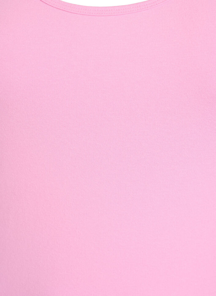 Solid f&auml;rg bas topp i bomull, Rosa, Packshot image number 2