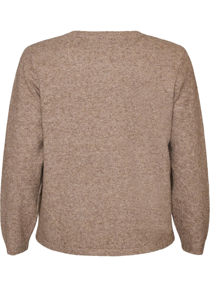 Cardigan med knutkn&auml;ppning, Beige, Packshot image number 1