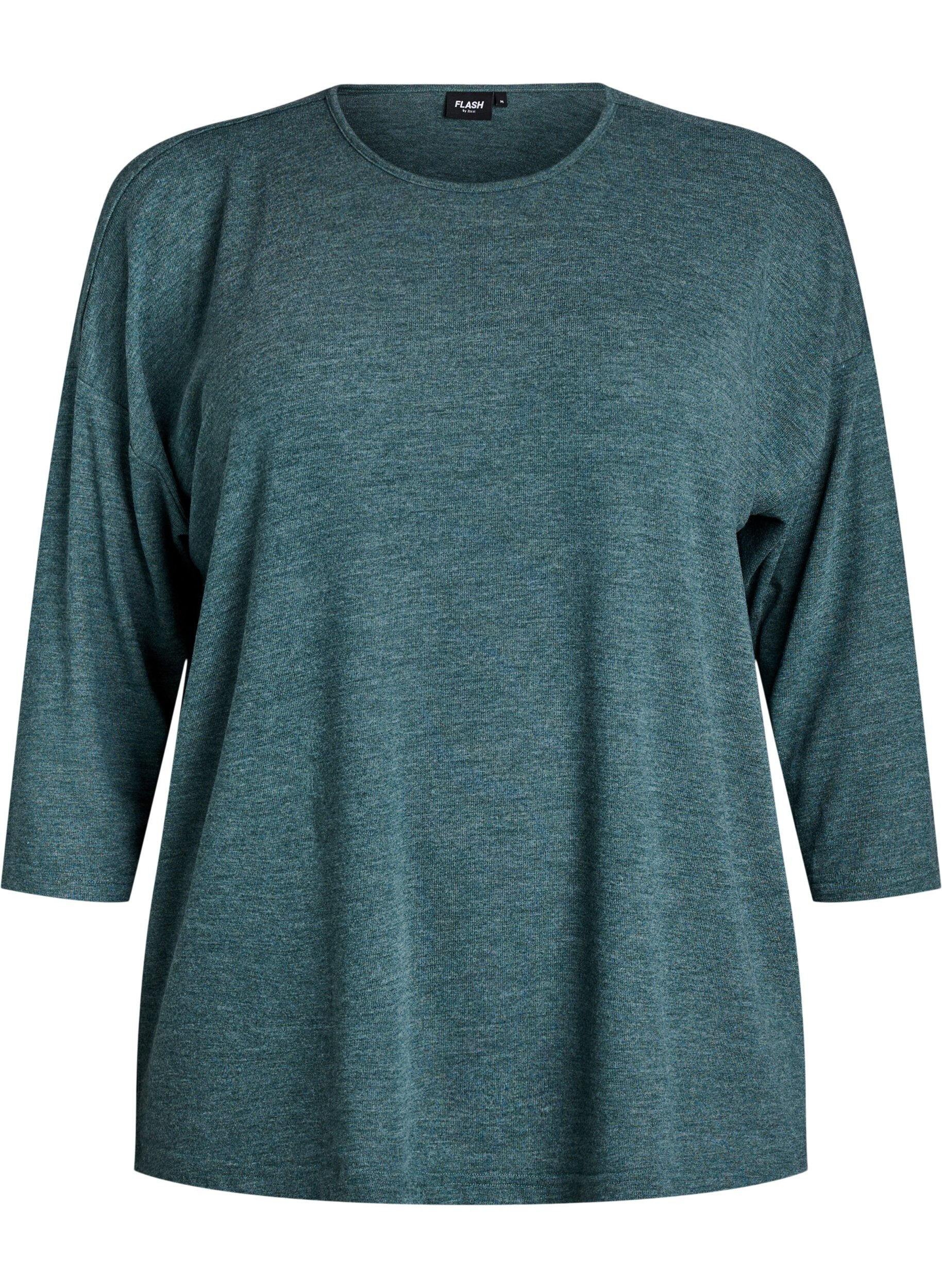 ZizziJerseyblus med 3/4-&auml;rm, Gr&ouml;n, Packshot image number 0