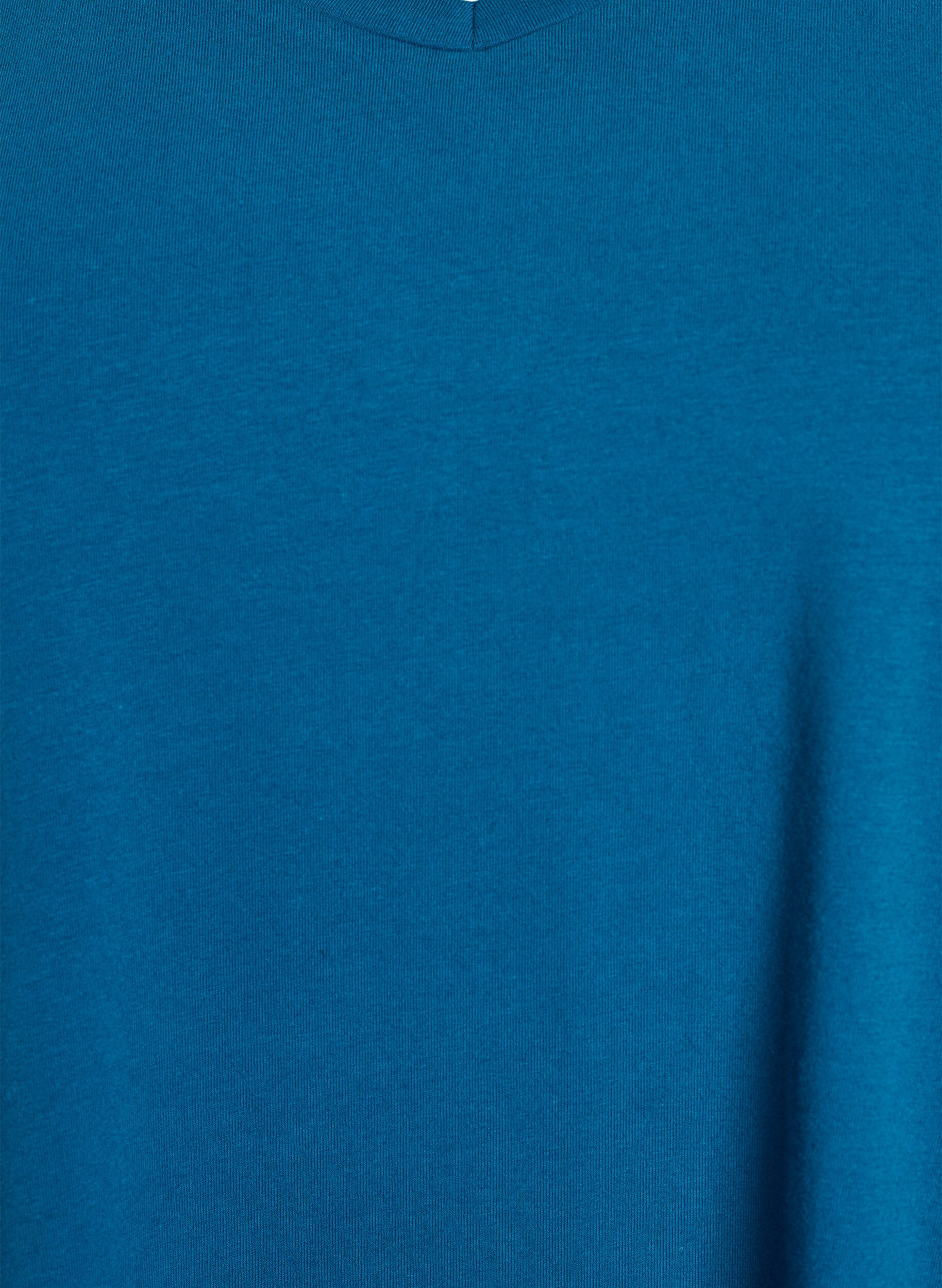 ZizziEnf&auml;rgad t-shirt i bomull, Bl&aring;, Packshot image number 2