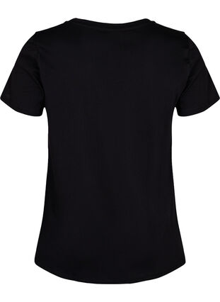 Tränings t-shirt i bomull med tryck, Black w. No. 10, Packshot image number 1