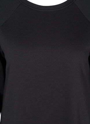 Sweatklänning med fickor och slits, Black, Packshot image number 2