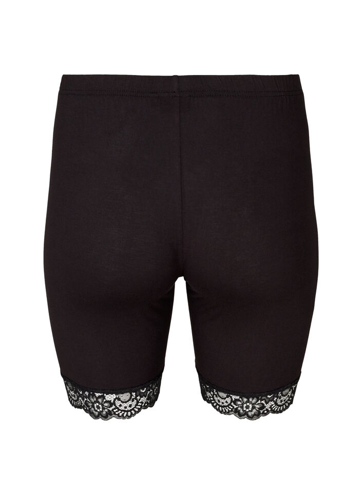 Cykelbyxor med spetskant, Svart, Packshot image number 1