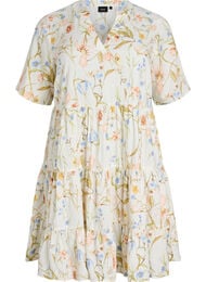 Kn&auml;l&aring;ng a-linjeformad kl&auml;nning i linne och viskos, Vanilla