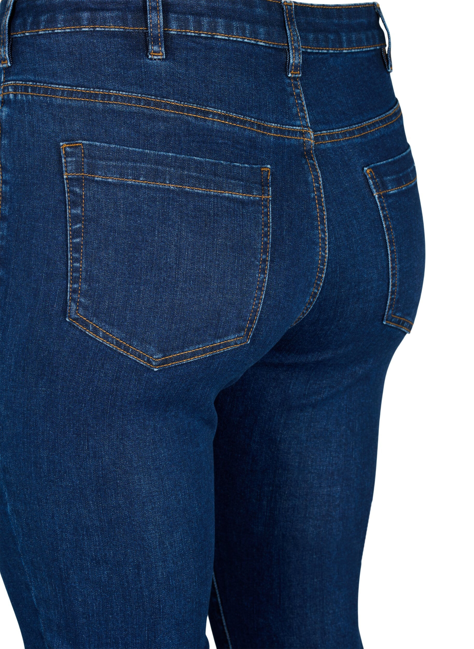 Zizzi Amy jeans med h&ouml;g midja och super slim fit, Bl&aring;, Packshot image number 3