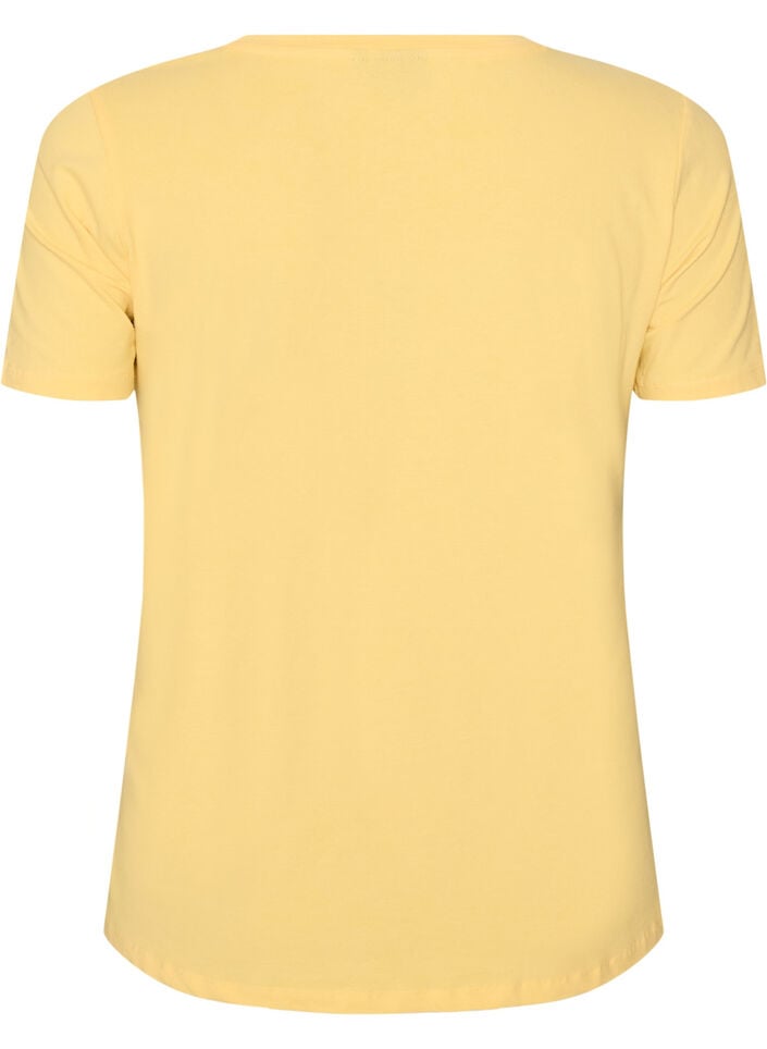Enf&auml;rgad t-shirt i bomull, Gul, Packshot image number 1