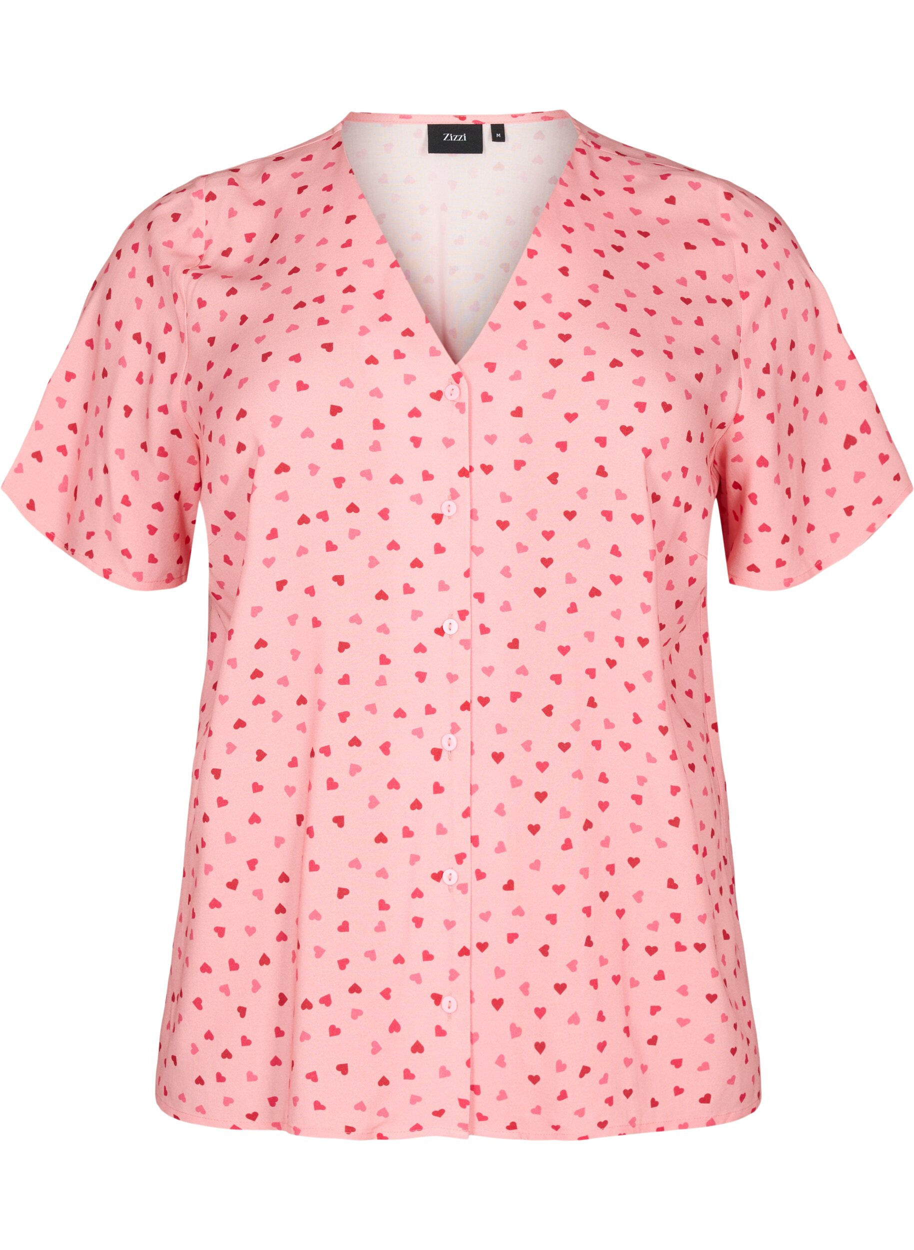 Zizzi M&ouml;nstrad pyjamastr&ouml;ja i viskos, Rosa, Packshot image number 0