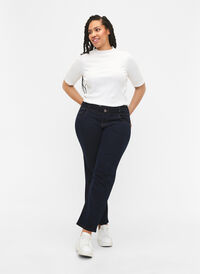 Regular fit Gemma jeans med hög midja, Blue denim, Model