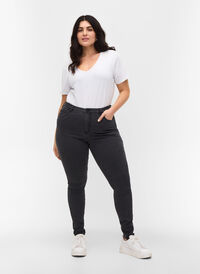 Super slim Amy jeans med hög midja, Grey Denim, Model