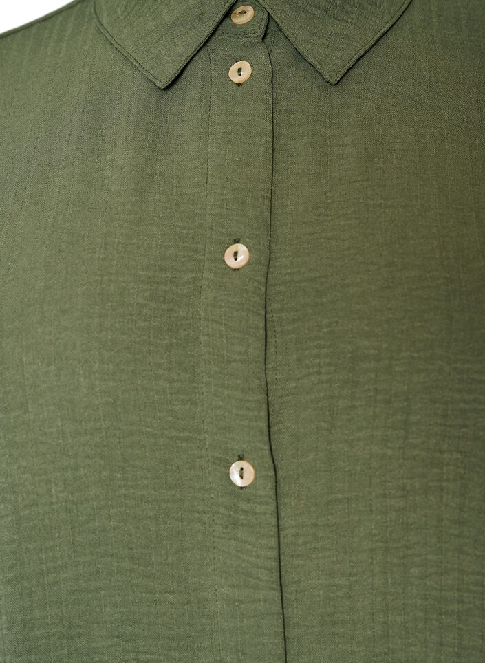 L&aring;ng skjorta med l&auml;tt struktur, Gr&ouml;n, Packshot image number 2