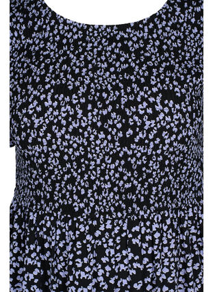 Mönstrad viskosklänning med smock, Blue Dot, Packshot image number 2