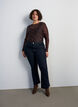 Blus i mesh med m&ouml;nster, Brun, Model image number 1