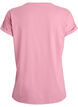 Kort&auml;rmad t-shirt i bomullsmix, Rosa, Packshot image number 1