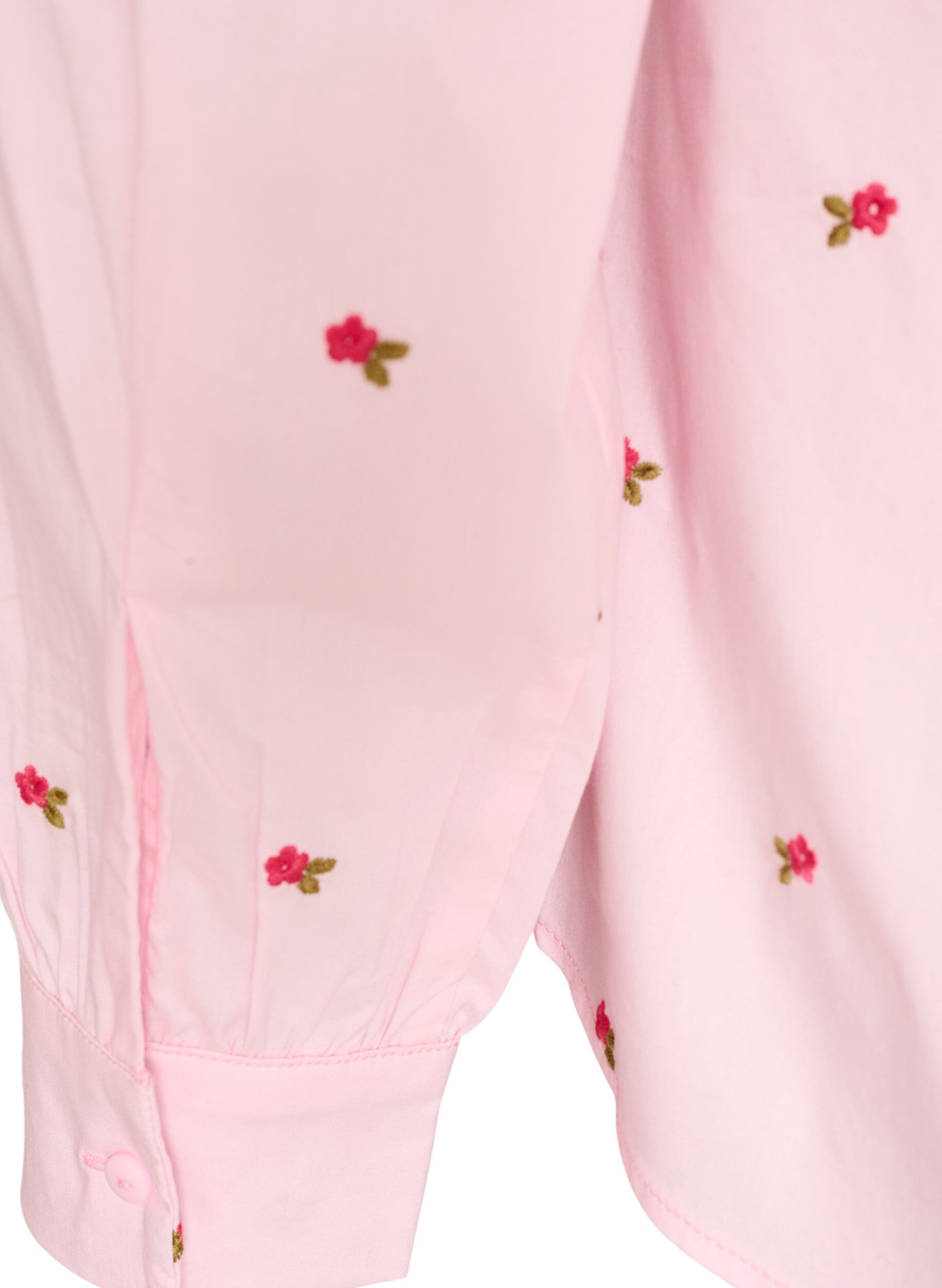 ZizziSkjorta med broderade blommor, Rosa, Packshot image number 3