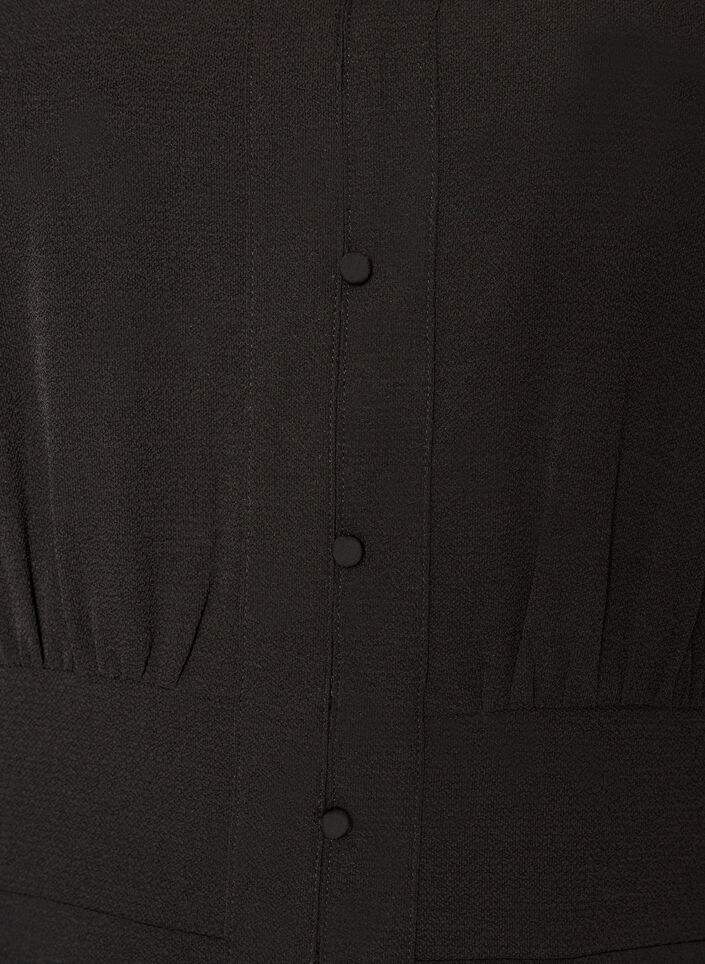 Midikl&auml;nning med smock och dekorativa knappar, Svart, Packshot image number 2