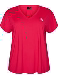 Tr&auml;nings t-shirt med v-ringning och l&ouml;s passform, Rosa