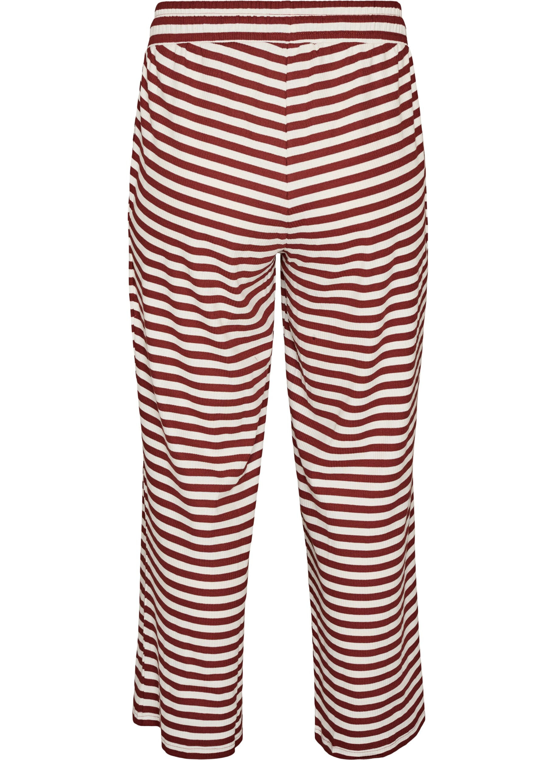 ZizziRandiga pyjamasbyxor med h&ouml;g midja och vida ben, R&ouml;d, Packshot image number 1