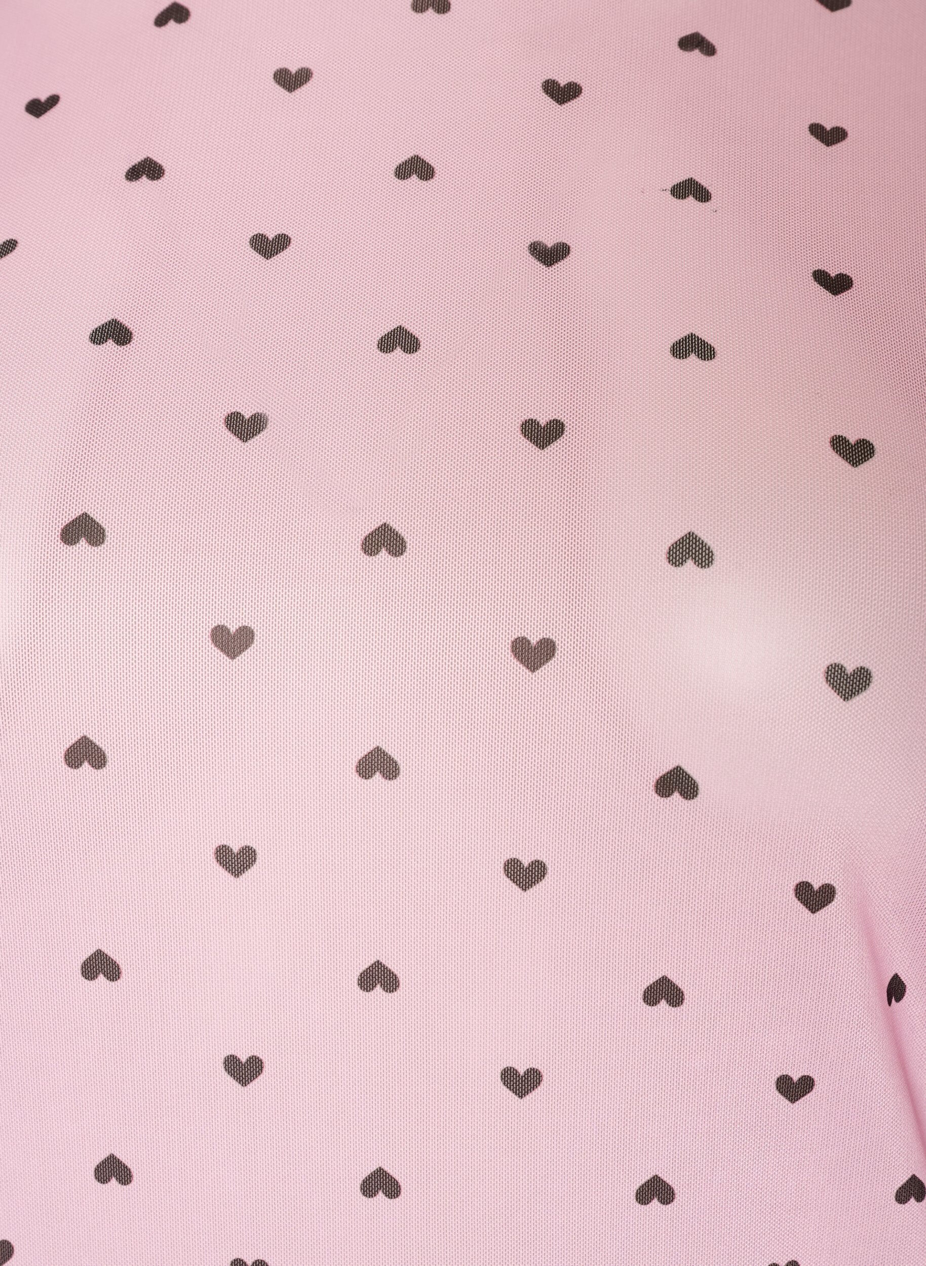 ZizziBlus i mesh med tryck, Rosa, Packshot image number 2