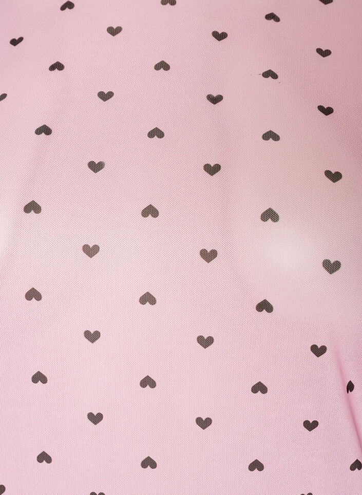 Blus i mesh med tryck, Rosa, Packshot image number 2