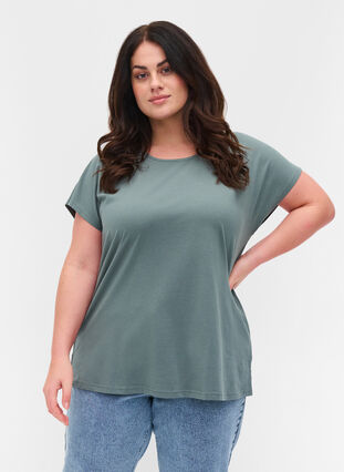 T-shirt i bomull, Balsam Green Solid, Model image number 0