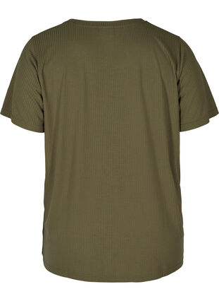 Ribbad t-shirt, Olive Night, Packshot image number 1