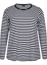 Randig blus med l&aring;nga &auml;rmar, Svart