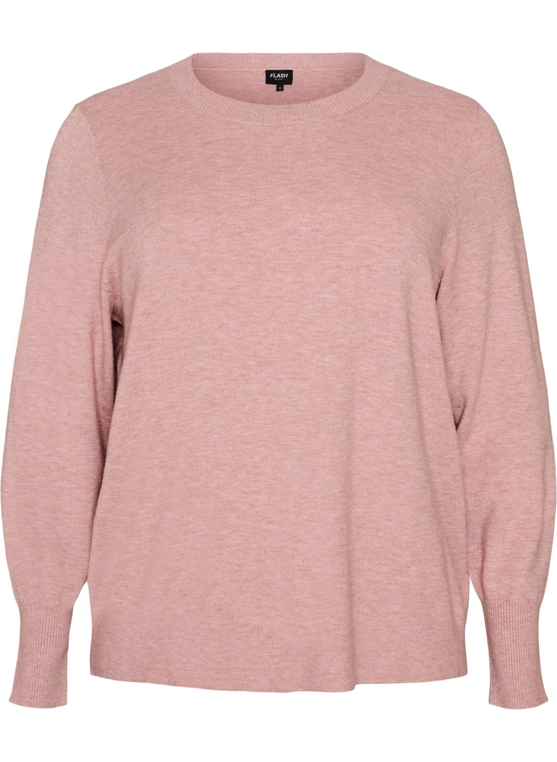 ZizziStickad blus med rund halsringning, Rosa, Packshot image number 0