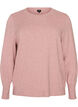 Stickad blus med rund halsringning, Rosa, Packshot image number 0