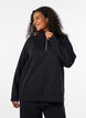 Sweatshirt med h&ouml;g krage och dragkedja, Svart, Model image number 0