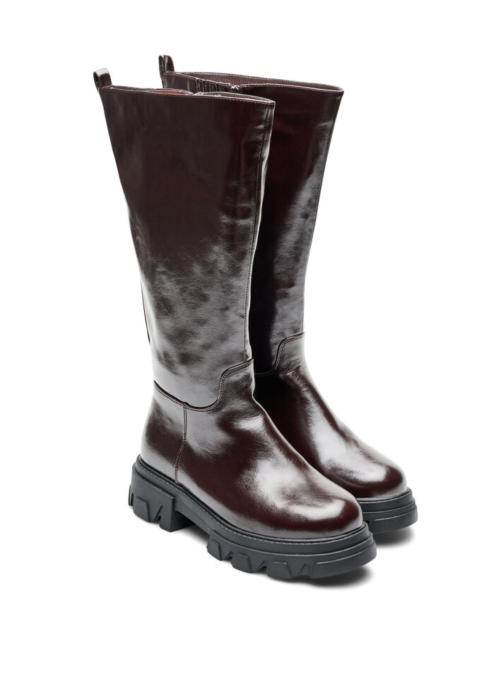 H&ouml;g st&ouml;vel med en l&auml;tt strukturerad look, Brun, Packshot image number 1