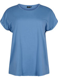 Kortärmad t-shirt i bomullsblandning, Moonlight Blue