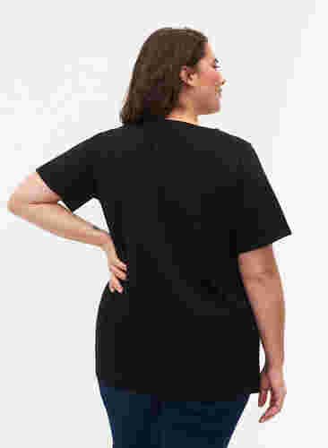 T-shirt från FLASH med tryck, Black, Model image number 1