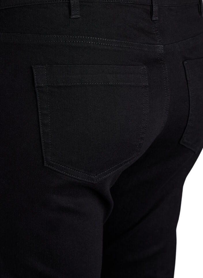 Emily-jeans med smal passform och normal midja, Svart, Packshot image number 3