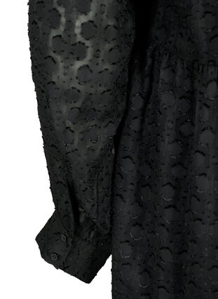 Jacquardklänning med volangkrage, Black, Packshot image number 3