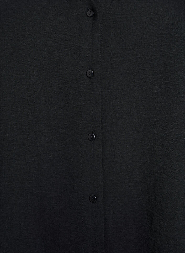 Skjortblus med v-ringning och 3/4-&auml;rm, Svart, Packshot image number 2