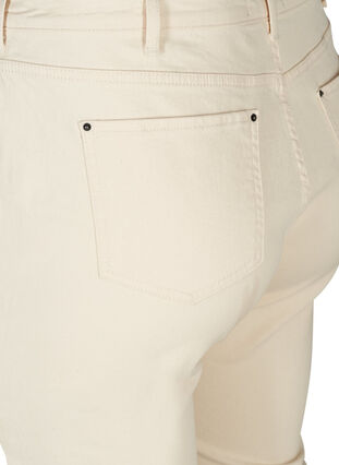 Croppade Mille mom fit-jeans med råa kanter, Ecru, Packshot image number 3