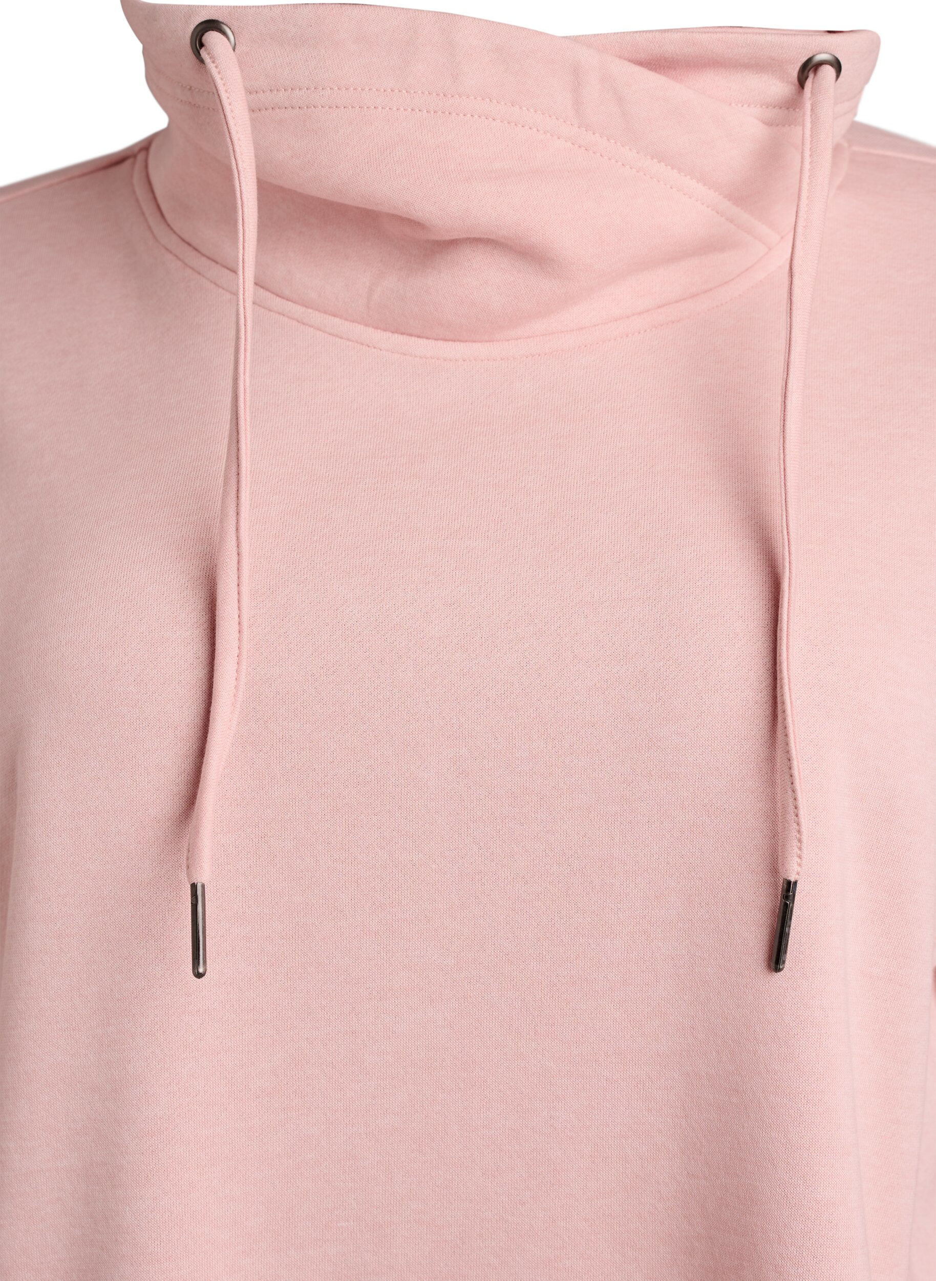 ZizziSweatshirt med h&ouml;g krage och fickor, Rosa, Packshot image number 2