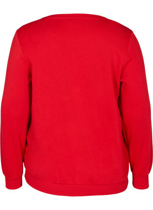 Sweatshirt med julmotiv och paljetter, Tango Red, Packshot image number 1