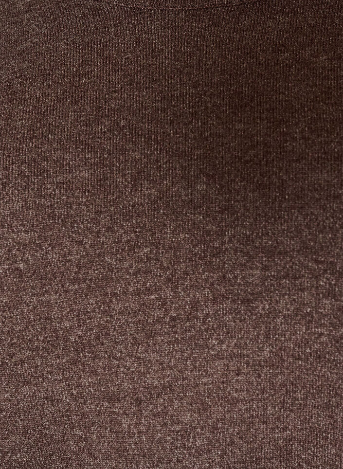 Stickad blus med rund halsringning, Brun, Packshot image number 2