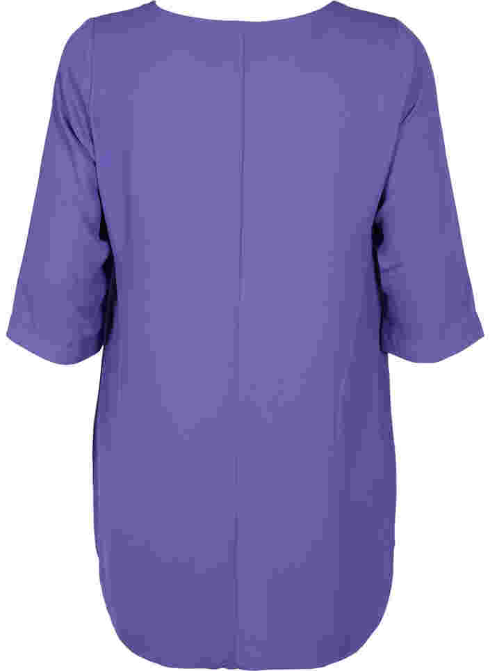 V-ringad blus med 3/4-ärmar, Ultra Violet, Packshot image number 1