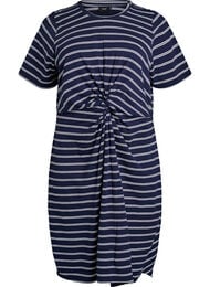 Kl&auml;nning i bomull med twist-detalj, Bl&aring;