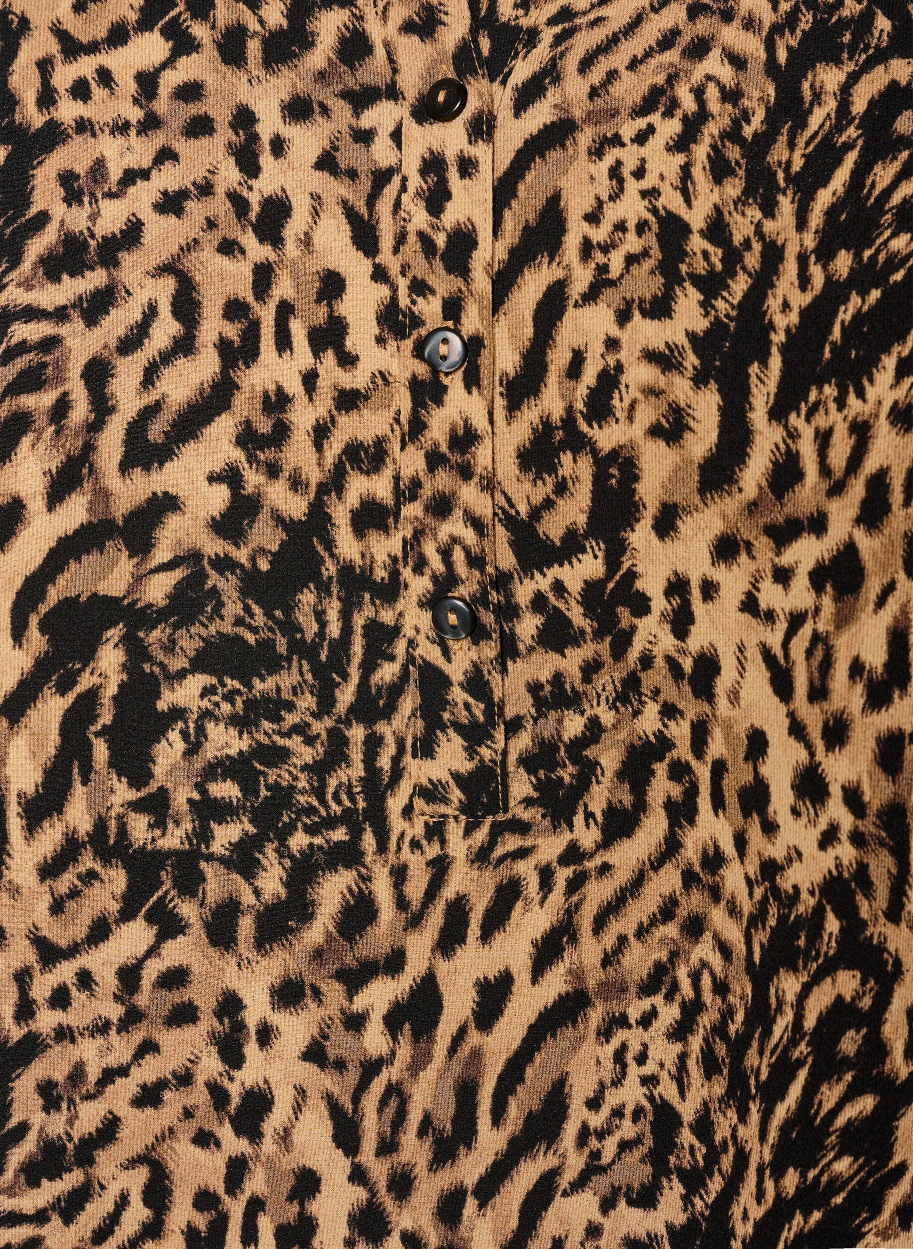 Zizzi V-ringad blus med korta &auml;rmar, Brun, Packshot image number 2