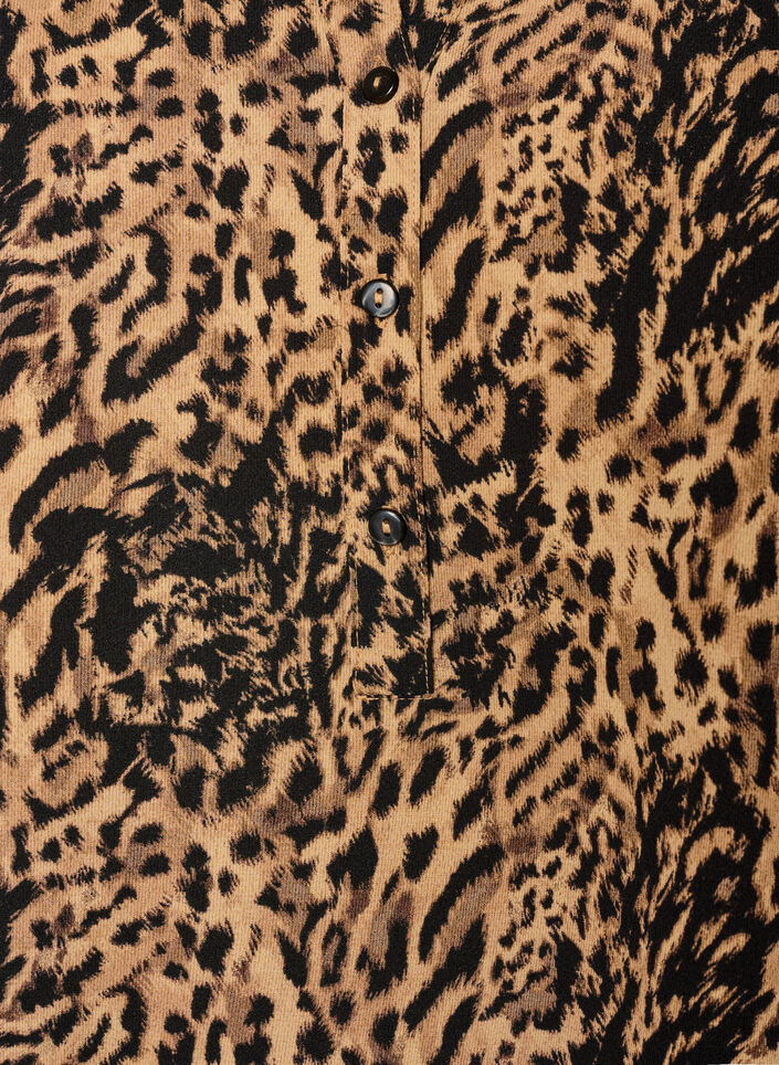 V-ringad blus med korta &auml;rmar, Brun, Packshot image number 2